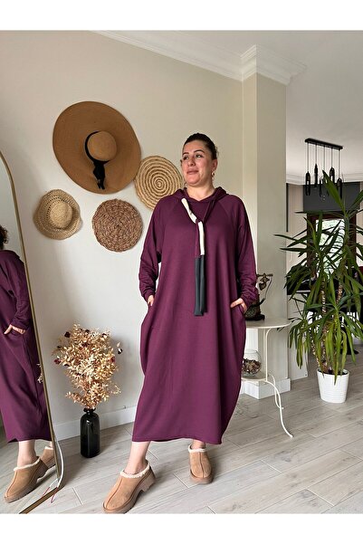 MJORA Modal Fabric Hooded Oversized Dress