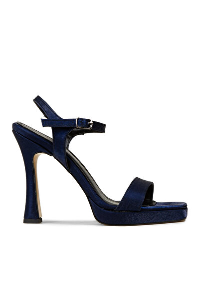 Deery Women's Navy Blue Satin Evening Shoes