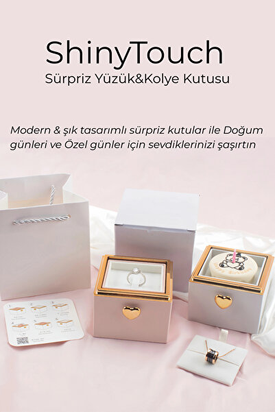 ShinyTouch Sürprizli Dönen Yüzük&Kolye Kutusu-BeyazRenk-Sevgililer Günü Hediyesi