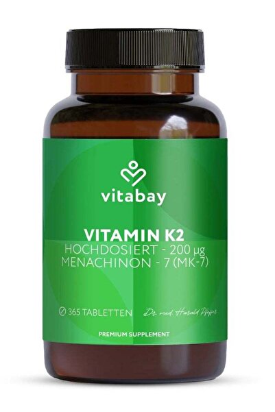 Vitabay فيتامين ك2 MK-7 200 ميكروغرام - 365 قرصًا نباتيًا