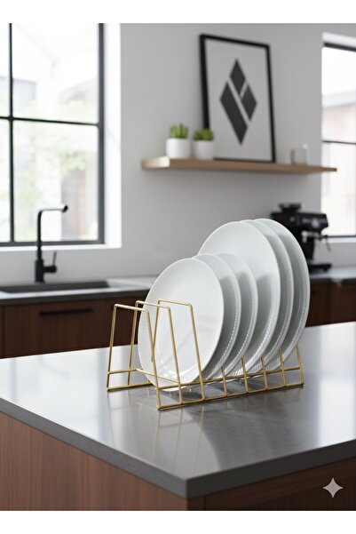 Zarif Home Gold Kaplama Lüks Metal Tabaklık ve Düzenleyici (6 Bölmeli) - Şık ...