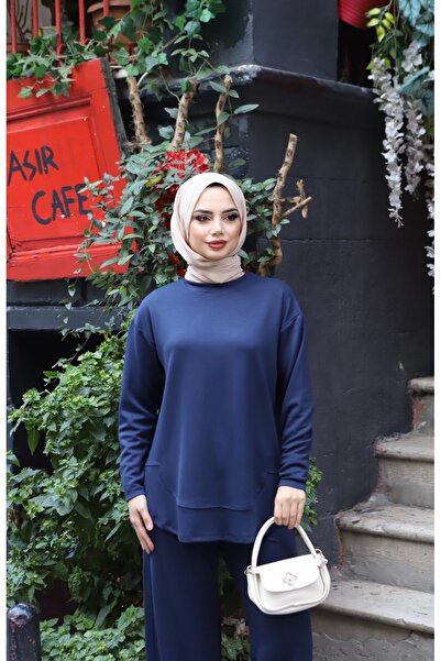 NİSUM MODA Oval Cut Modal Pants Suit