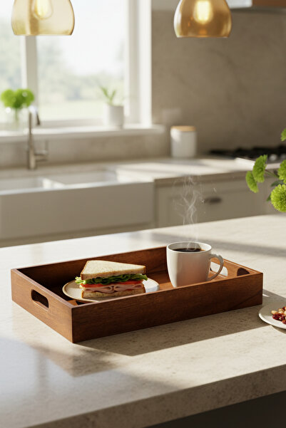 Snippy Vael - Wooden Tea Coffee Breakfast Serving Tray