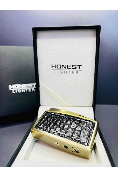 Honest İbelo Model Deri Kaplama Gazlı Lüks Çakmak