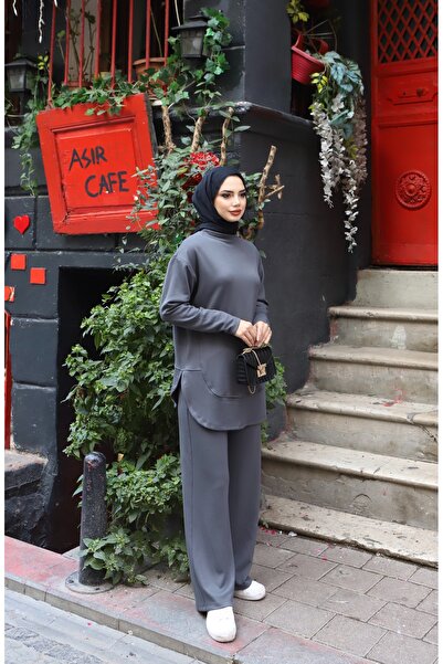 NİSUM MODA Oval Cut Modal Pants Suit