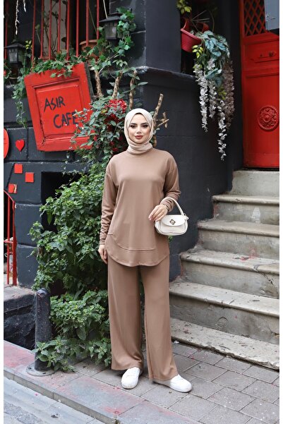 NİSUM MODA Oval Cut Modal Pants Suit
