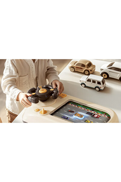 CeBros Interactive toy for children, steering wheel with music and sound effects, driving simulation, Cream