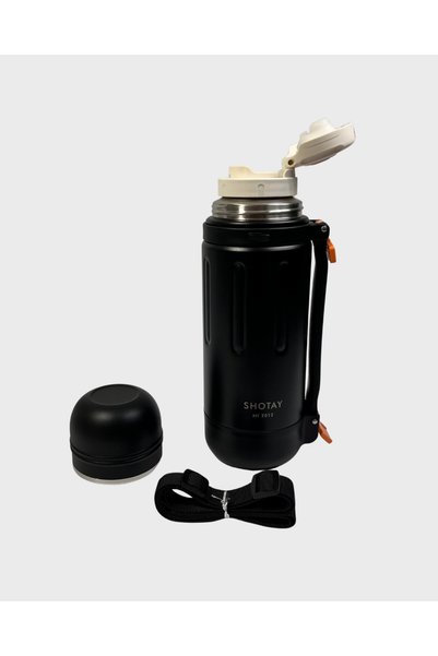 Shotay 1.2L 304 Stainless Steel Thermos – Double Layer Vacuum, 24H Heat Retention, Outdoor with Shoulder Strap