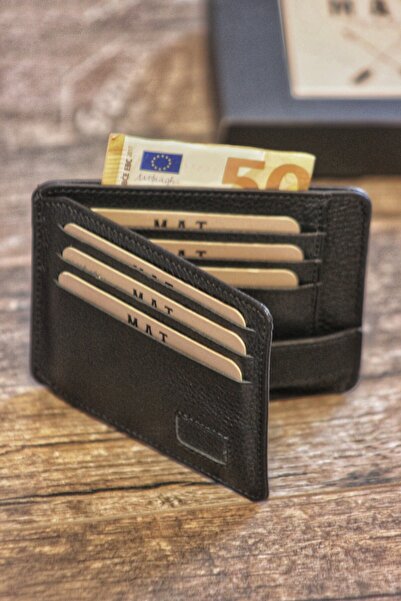 MAT CRAFT Genuine Leather Magnetic Wallet & Card Holder |   Lightweight & Thin & Functional |   Bowl with Eyes |   Gift Boxed