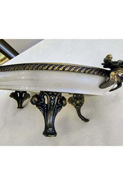 MaviDamla Cast Edge Frame Footed Porcelain Presentation Plate 30*16 Antique