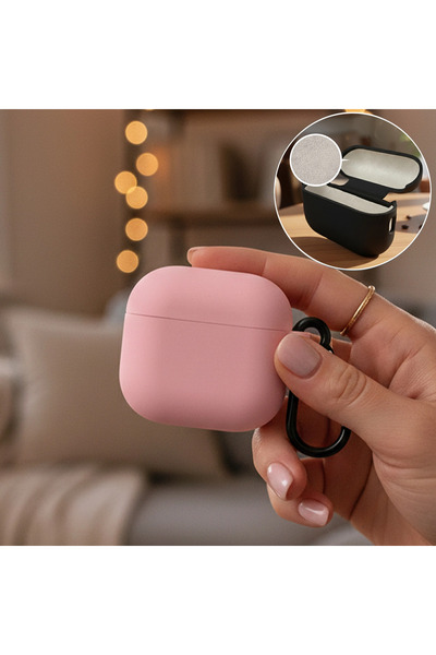 CaseOnn Apple AirPods 4.Nesil/ANC Kılıf Askı Aparatlı Lansman Pembe