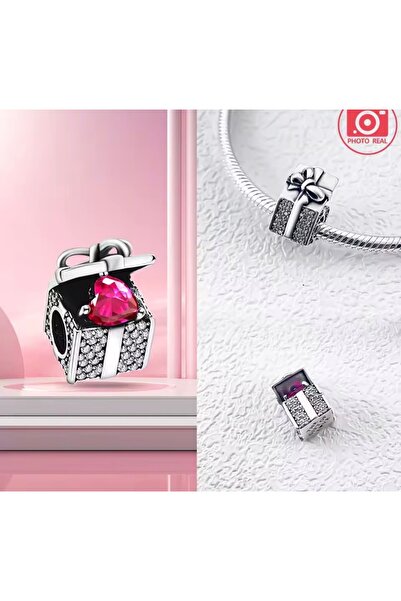 Lovecharm Gümüş Işıltılı Hediye Kutusu Charm