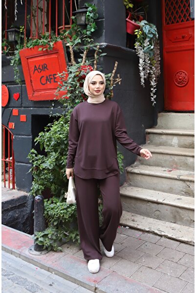 NİSUM MODA Oval Cut Modal Pants Suit