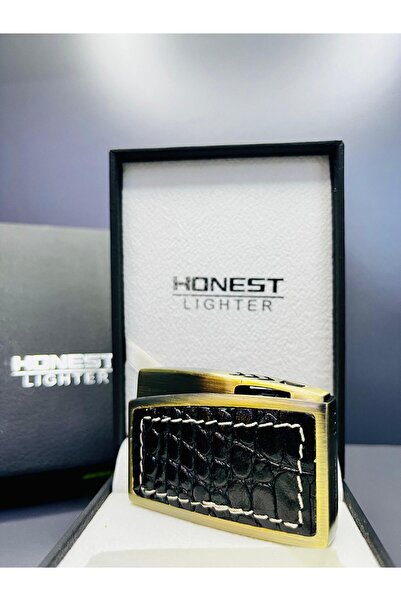 Honest İbelo Model Deri Kaplama Gazlı Lüks Çakmak