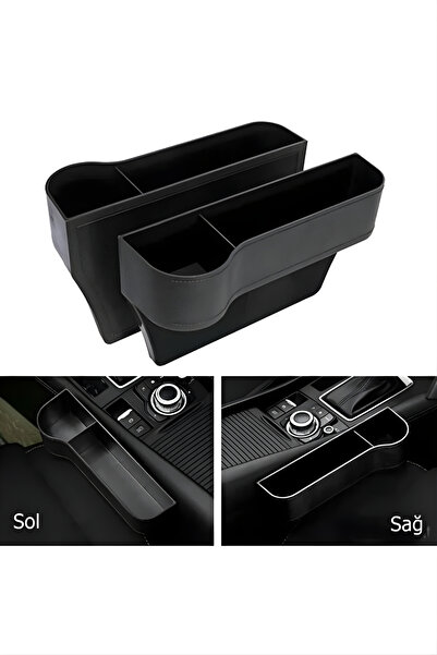 figiza Car Seat Organizer Auto Console Side Pocket Cup Holder Car Seat Console Phone Holder Single