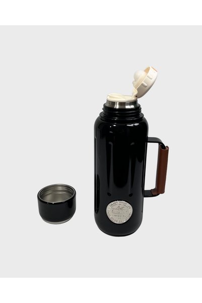 Shotay Retro 1 L 316 Steel Thermos – Long-Lasting Heat Preservation, Large Lid, Stainless with Handle