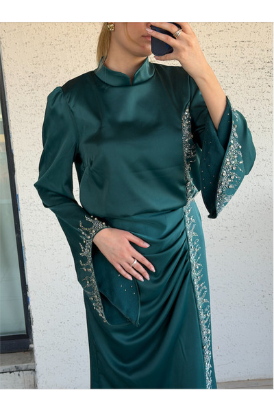 Modarana Arzum Saten Tesettür Abiye