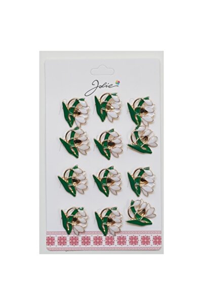 Danex Set of 12 Mărțișor Brooches - Spring Snowdrops