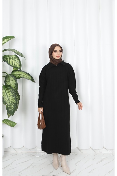 NİSUM MODA Polo Neck Knitwear Dress