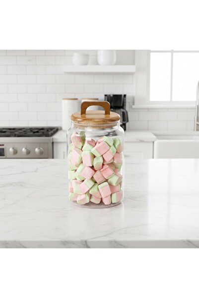 Suo Home Wooden Acacia Lid Vacuum Jar (Large Size) 1600 ml