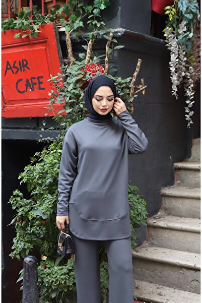 NİSUM MODA Oval Cut Modal Pants Suit