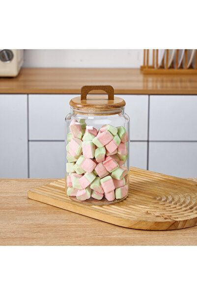 Suo Home Wooden Acacia Lid Vacuum Jar (Large Size) 1600 ml