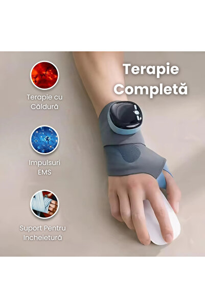 wellco Aparat Masaj, Suport Mana 3 In 1, EMS & Caldura Pentru Dureri La Incheietura, Terapie Tunel Carpian