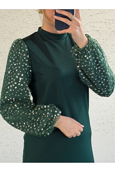 Modarana Kadın Kemerli Salaş Kol Elbise