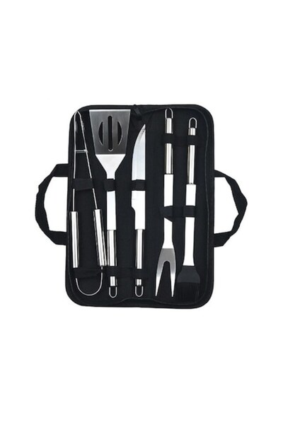 Danex Set de 5 tacâmuri pentru grătar din oțel inoxidabil cu geantă Oxford, a...