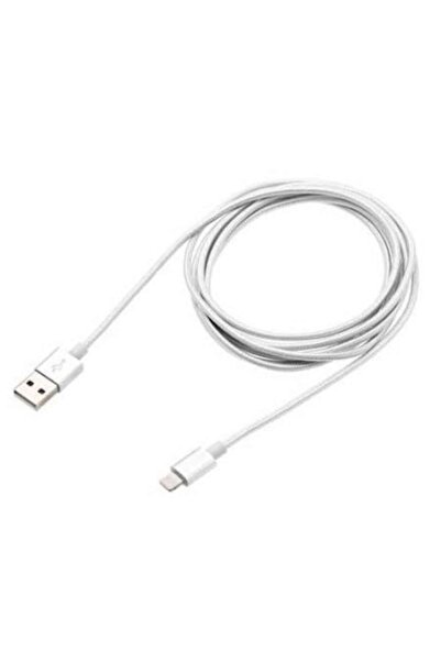 SOHO Data/charging cable for iPhone, iPod, iPad, 3 m, White (textile)