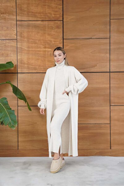 REDMİNA fashion Winter Elegance: Knitwear Dress and Cardigan Set