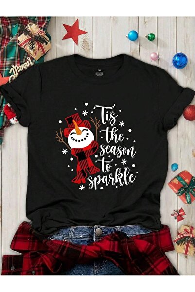 OVER HEAD Snowman Merry Christmas Oversized , Crew Neck, Short Sleeve T-Shirt