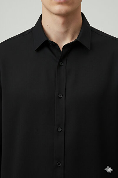 A&O Style Men's Oversized Gramage Tok Modal Fabric Long Sleeve Shirt