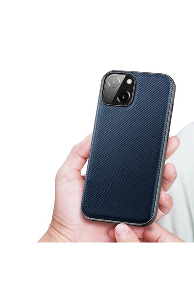SOHO Case compatible with iPhone 14 Plus, Carbon Design bumper, Blue