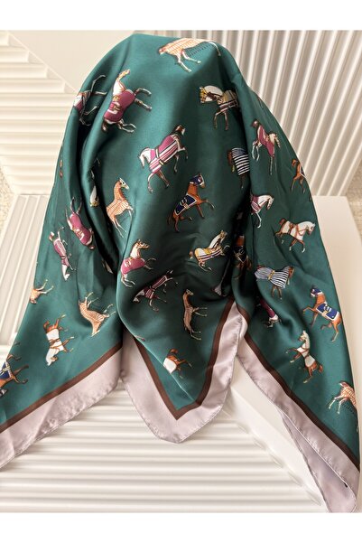 AKSESUARIM Stylish Scarf with Colorful Patterns, Size 70X70