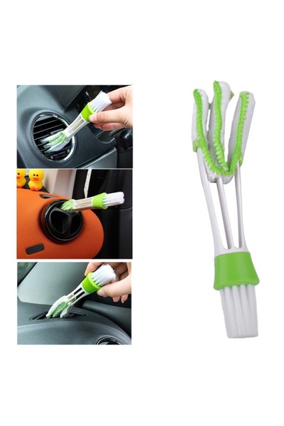 Bibilel 2-head multifunctional brush for car and small spaces, White