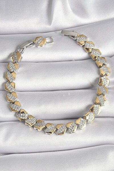 Clariss سوار نسائي من سلسلة هارموني أورا مصنوع من النحاس الملون على شكل قلب م...