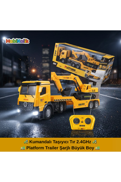 Art Tone 🚛 Kumandalı Taşıyıcı Tır 2.4GHz 🚜 Platform Trailer 2031-1 | Şarjlı...