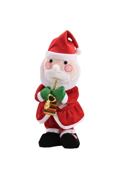 Danex Animated Santa Claus Decoration, Singing and Dancing with Saxophone, 25 cm, Red