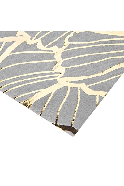 FAMİLY Christmas tablecloth - gray / gold - 180 x 28 cm