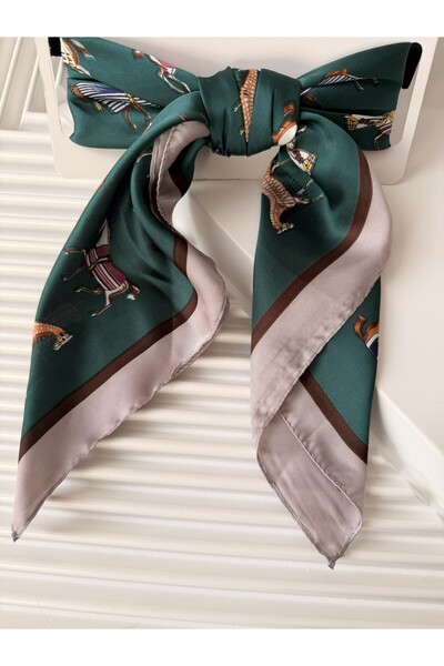 AKSESUARIM Stylish Scarf with Colorful Patterns, Size 70X70