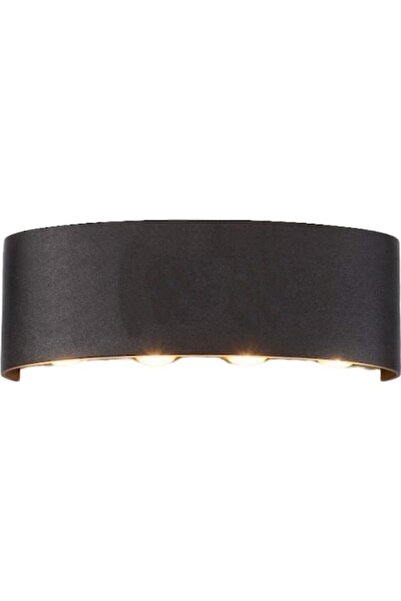 Danex Lampă de perete Flippy - Interior/Exterior, Rezistentă la Umiditate, 8W, Aluminiu, Negru, 22x8 cm