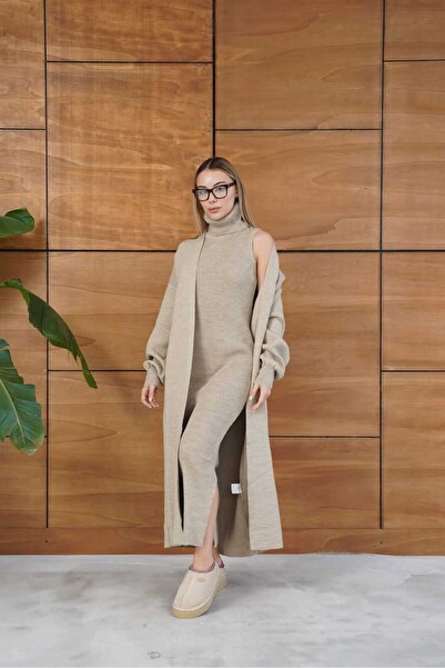REDMİNA fashion Winter Elegance: Knitwear Dress and Cardigan Set