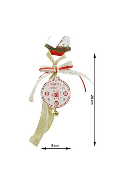 Danex Коледна украса за елха с медальон, Danex, бяла, дървена, 25 см