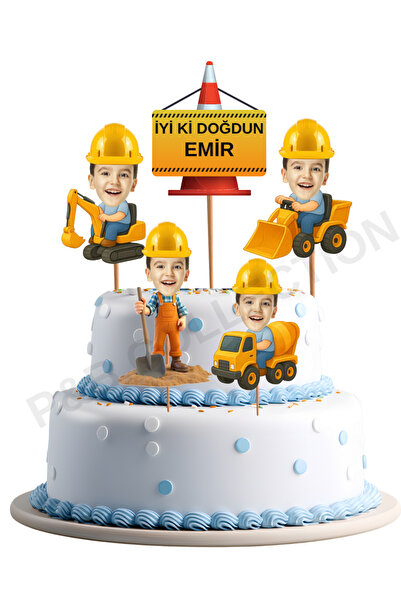 P&B COLLECTION WORKSHOP Kişiye Özel Cupcake Pasta Kürdanı İnşaat ve İş Makine...