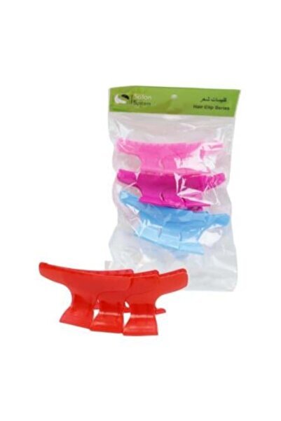 Salon System Colored Plastic Hair Clips from Salon System, 12 Pieces