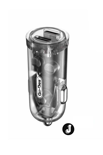 JAJEEK Dual Type-C PD Car Charger 40W – Transparent USB-C Fast Charger for iP...
