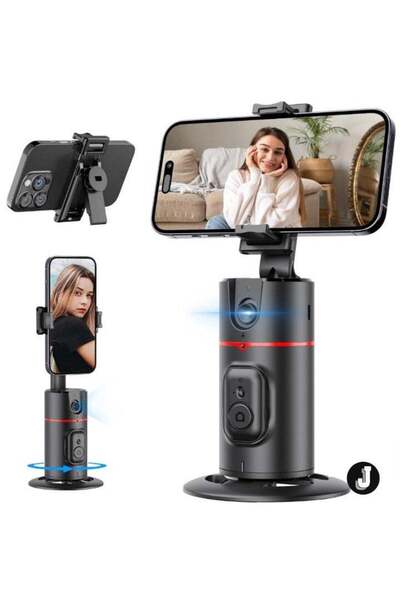 JAJEEK حامل ثلاثي القوائم لتتبع الوجه تلقائيًا - حامل ذكي يدور 360 درجة للهات...