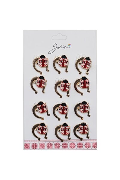 Danex Set of 12 Martisor Brooches - Spring Ladybug with Traditional Horseshoe Motif
