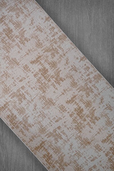 Dinarsu Kaymaz Jel Taban Krem Halı Yolluk